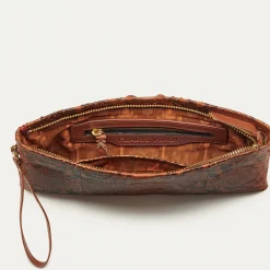 Discount Claris Virot Lou Clutch Moka Python