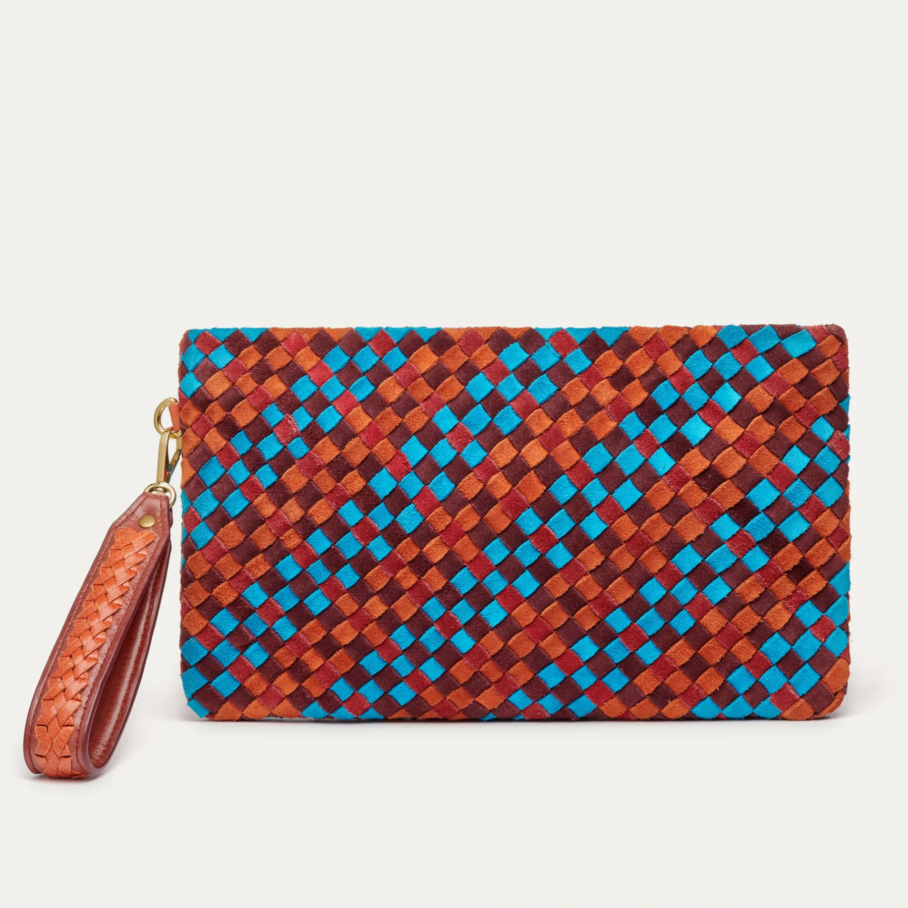Shop Claris Virot Lou Clutch Braided Tricolor Leathers