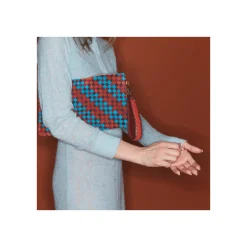 Shop Claris Virot Lou Clutch Braided Tricolor Leathers