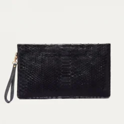 Online Claris Virot Lou Clutch Black Python