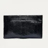 Store Claris Virot Lou Clutch Black Python