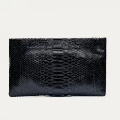 Store Claris Virot Lou Clutch Black Python