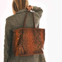 Online Claris Virot Marny Bag Moka Python