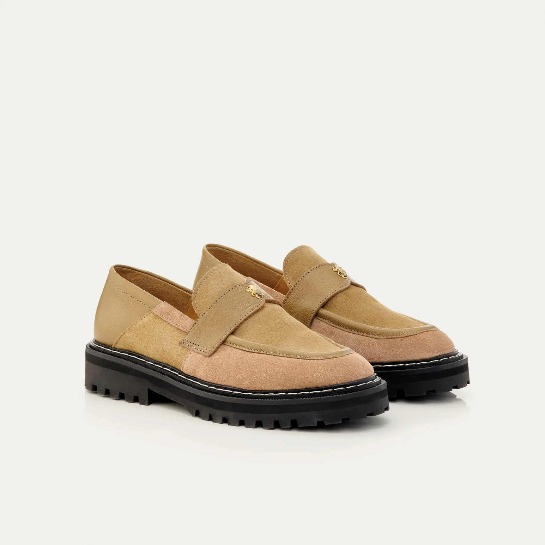 Store Claris Virot Mia Mocassins Grege Olive Leather