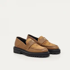 New Claris Virot Mia Mocassins Kaki Leathers