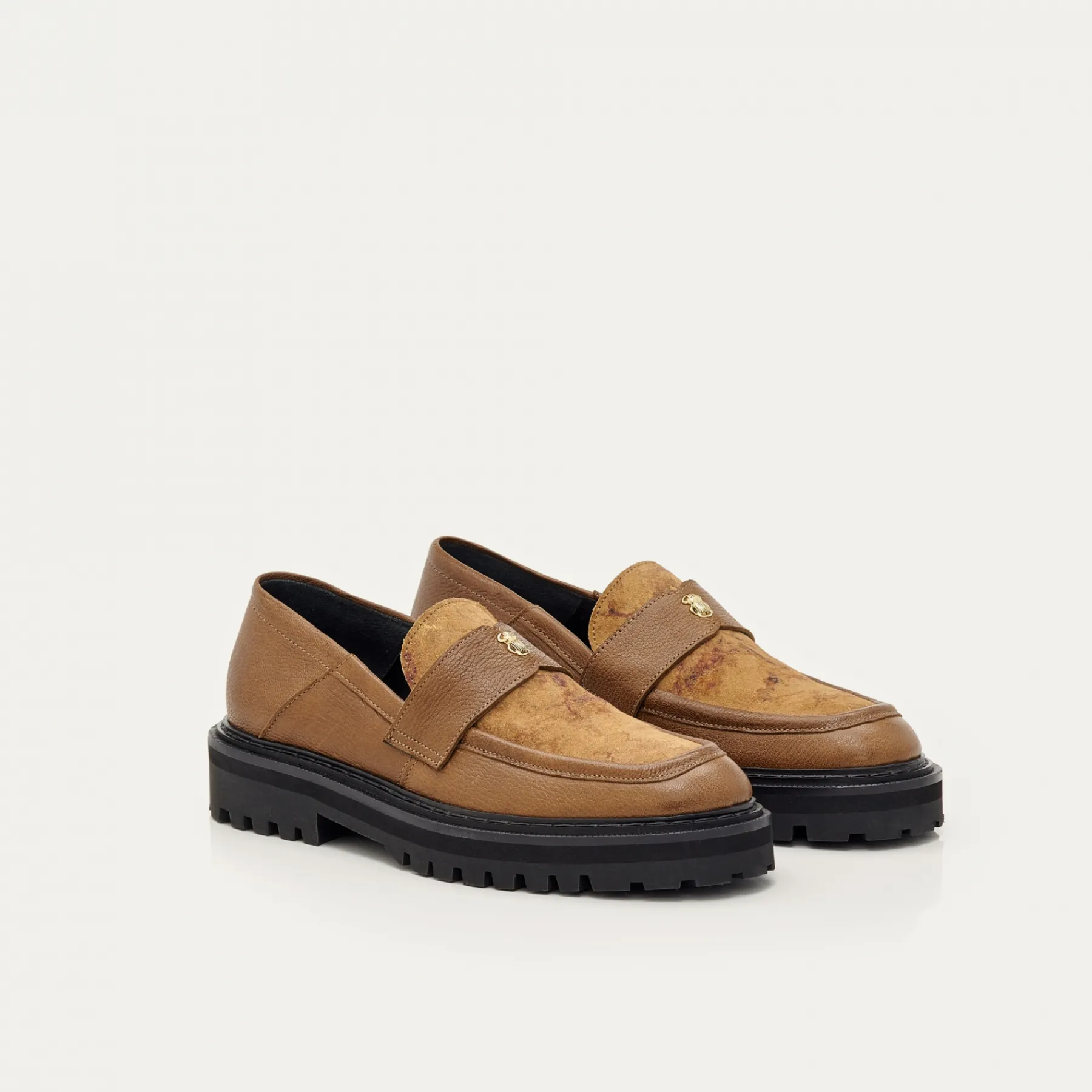 New Claris Virot Mia Mocassins Kaki Leathers
