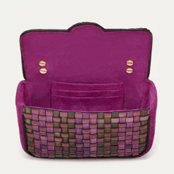 Shop Claris Virot Mini Ava Bag Sakura Pink Woven Leather