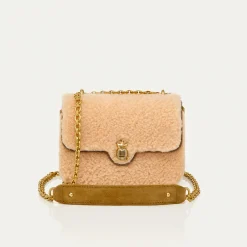 Hot Claris Virot Mini Ava Bag Cream Shearling And Embroidery