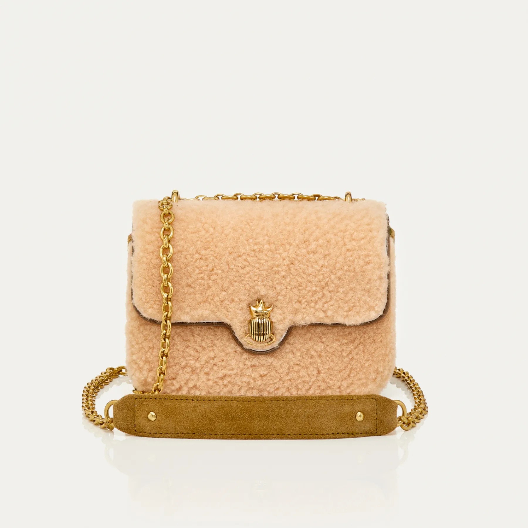 Hot Claris Virot Mini Ava Bag Cream Shearling And Embroidery