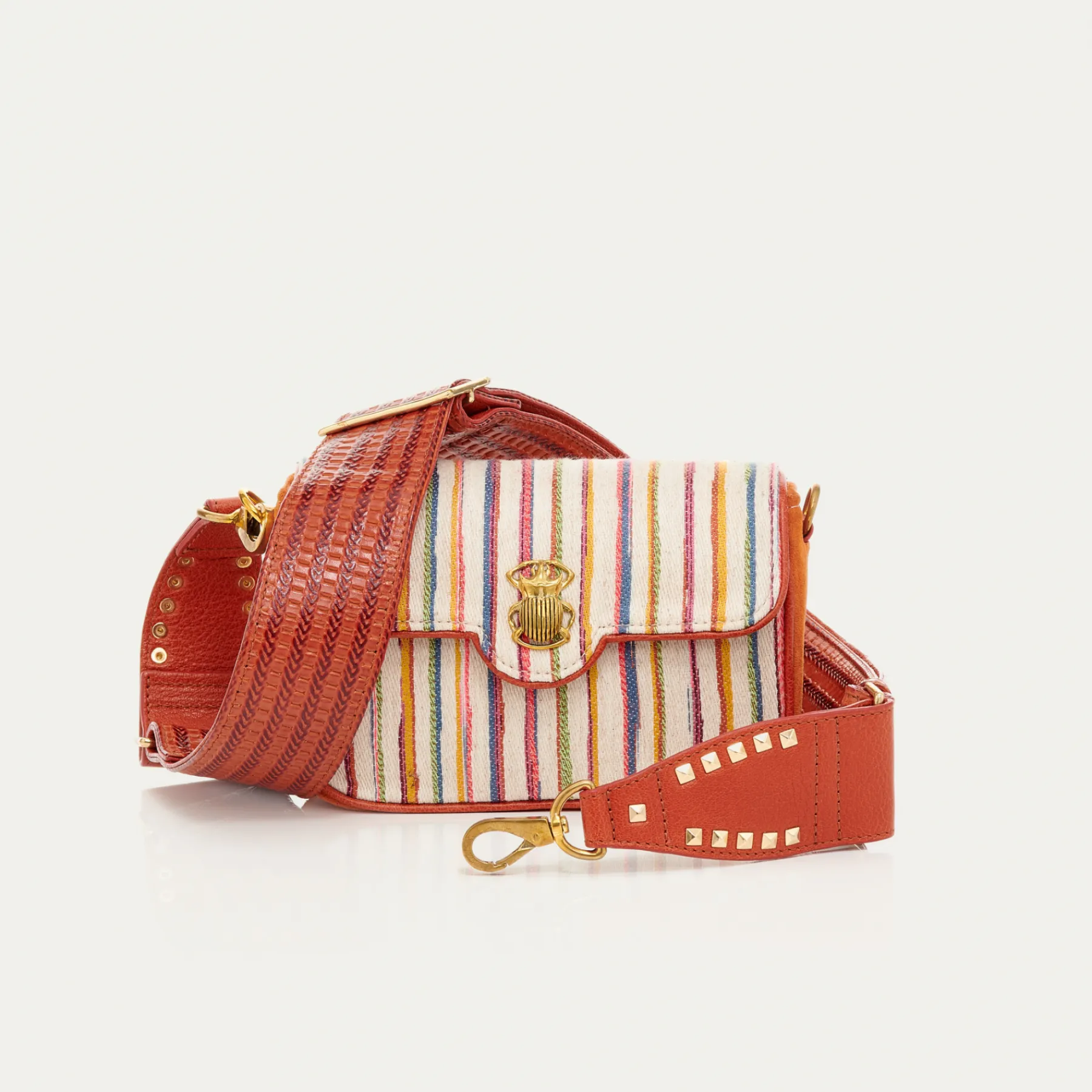 Online Claris Virot Mini Ava Bag Tsumugi Striped Fabric