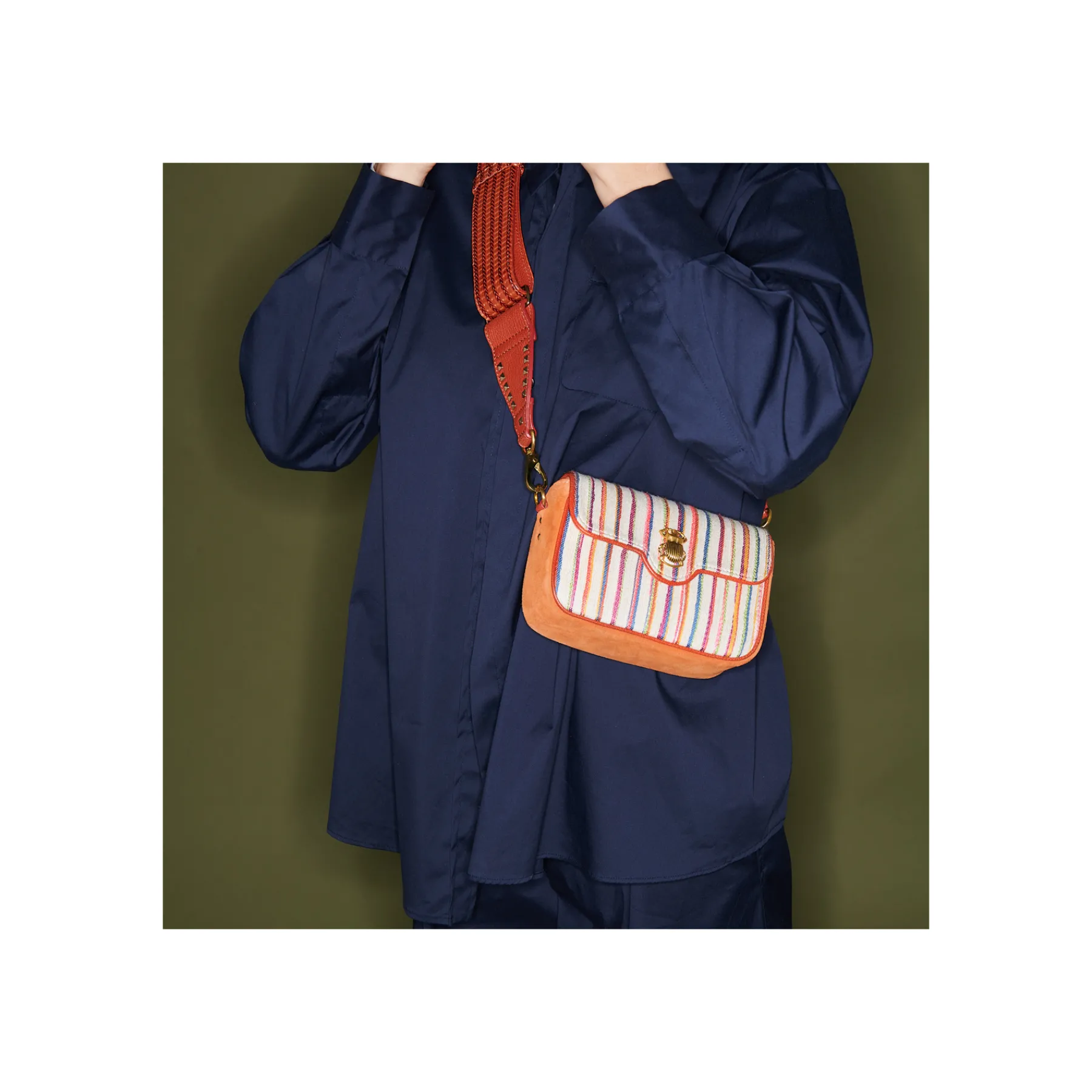 Online Claris Virot Mini Ava Bag Tsumugi Striped Fabric