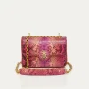 Shop Claris Virot Mini Ava Bag Pink Burgundy Python