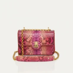 Shop Claris Virot Mini Ava Bag Pink Burgundy Python