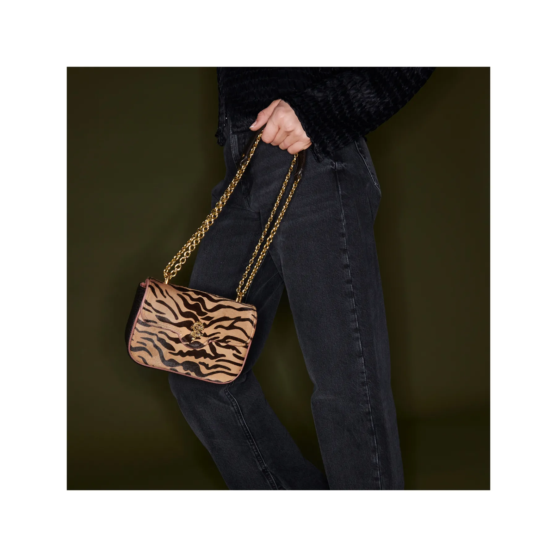 Shop Claris Virot Mini Ava Bag Tora Tiger Leather