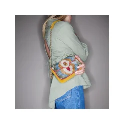 Online Claris Virot Mini Ava Bag Multicolor Losanges Leather And Velvet