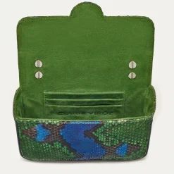 New Claris Virot Mini Ava Bag Green Blue Water Lily Python