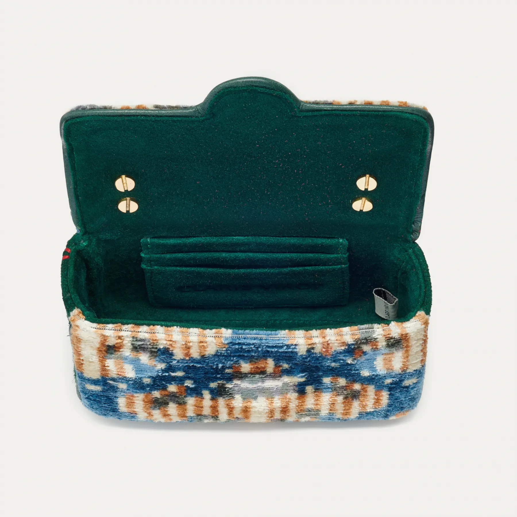 Best Sale Claris Virot Mini Ava Bag Blue Snowflake Silk Velvet