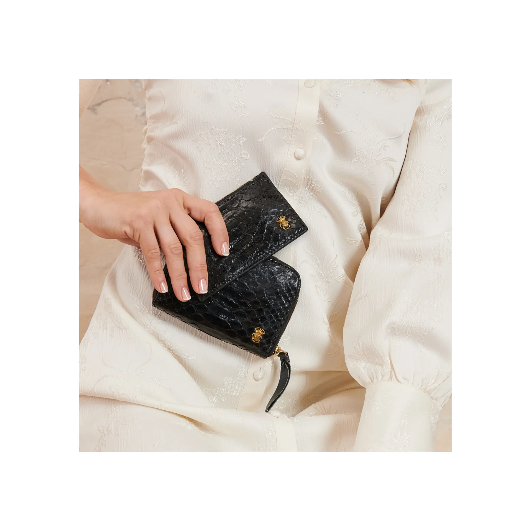 Best Claris Virot Mini Bob Wallet Black Python