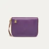 Cheap Claris Virot Mini Bob Wallet Purple Grained Leather