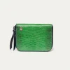 New Claris Virot Mini Bob Wallet Green Yuzu Lizard