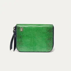New Claris Virot Mini Bob Wallet Green Yuzu Lizard