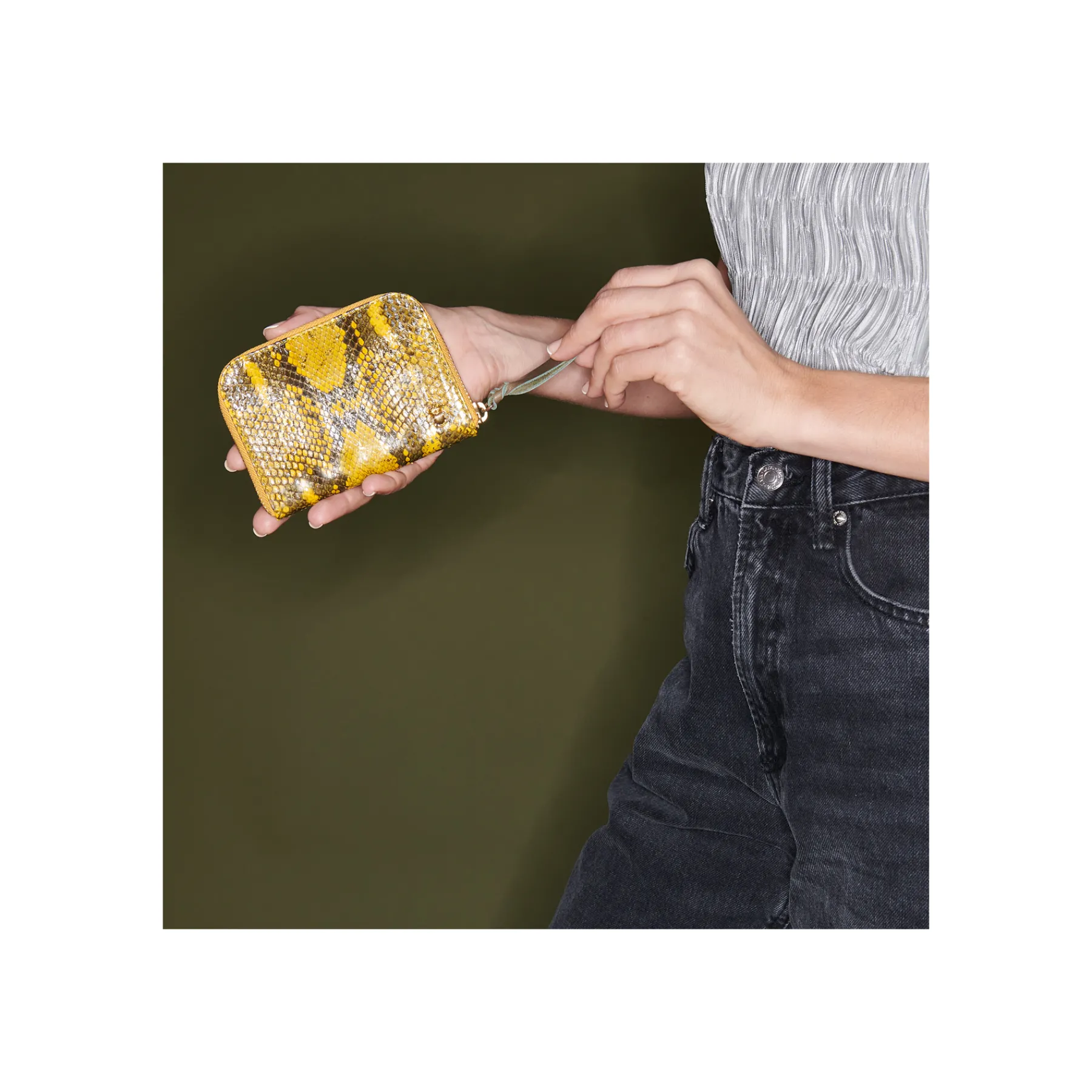 Best Sale Claris Virot Mini Bob Wallet Yellow Imperial Samurai Python