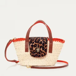 Best Claris Virot Mini Zoe Bag Leopard Wicker And Leather