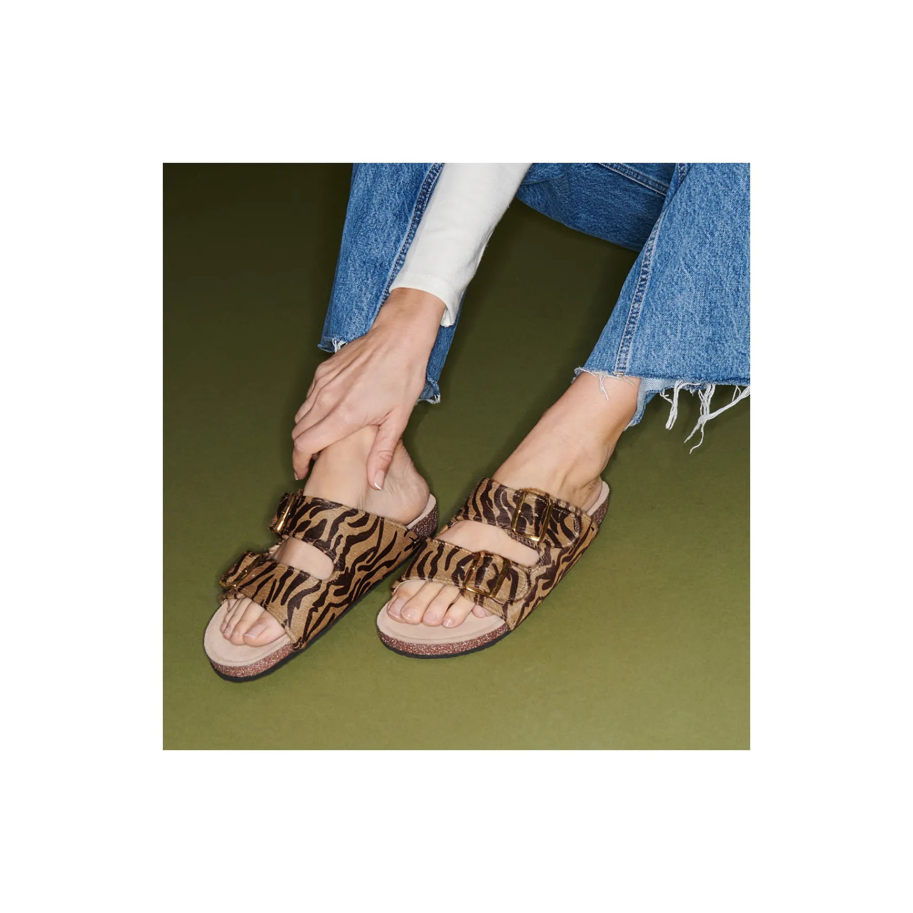 Clearance Claris Virot Odette Sandals Tora Tiger Leather