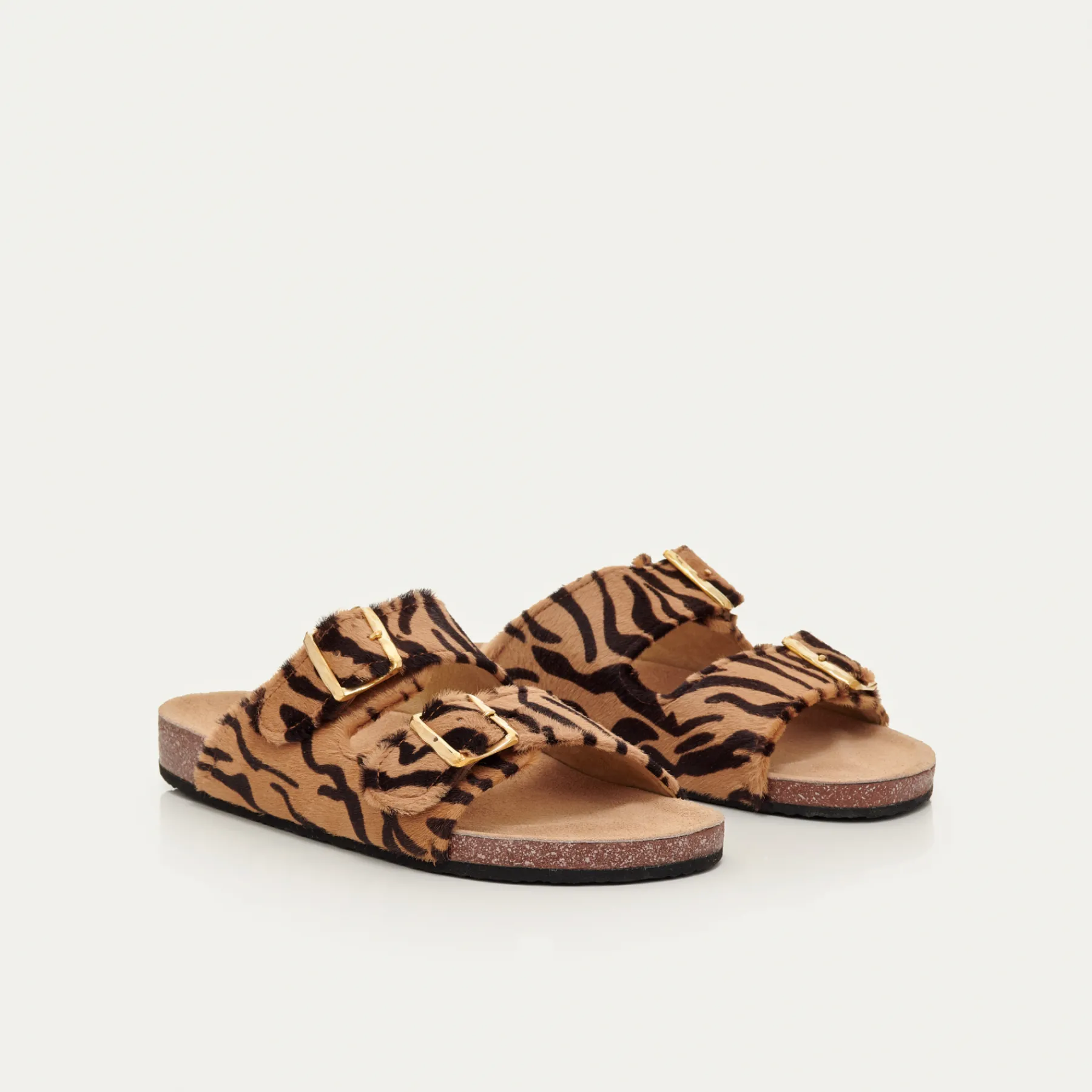 Clearance Claris Virot Odette Sandals Tora Tiger Leather