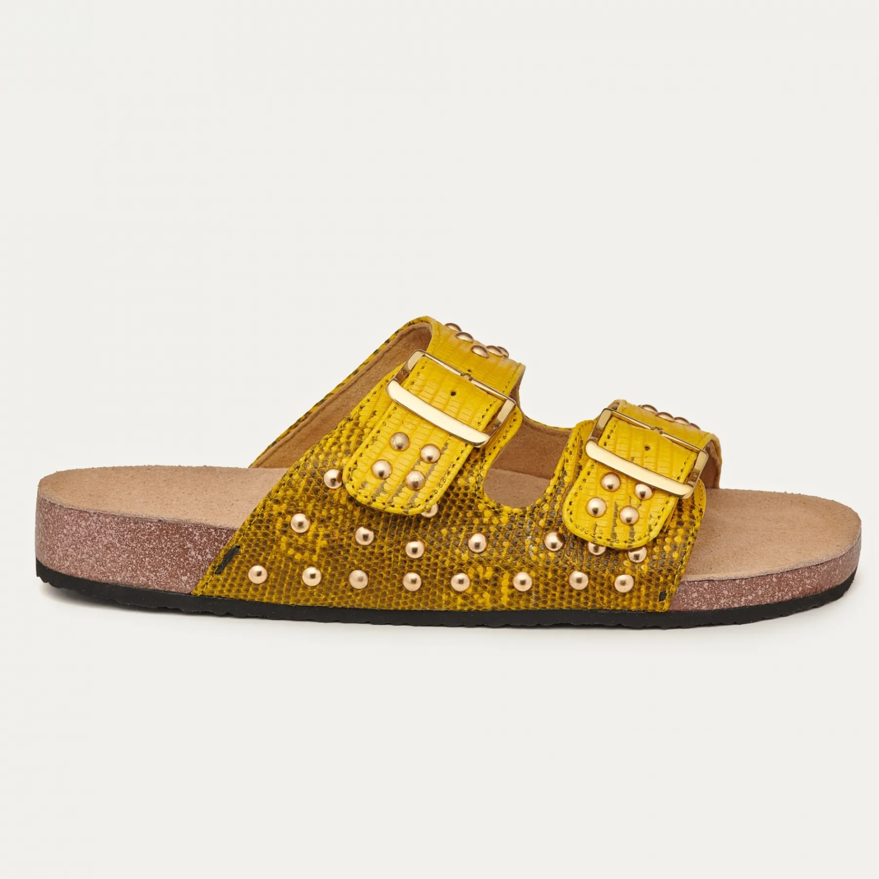 Clearance Claris Virot Odette Sandals Yellow Lizard