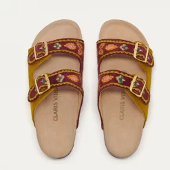 Discount Claris Virot Odette Sandals Purple Cashmere Fabric