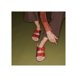 Outlet Claris Virot Odette Sandals Shaded Red Levant Python