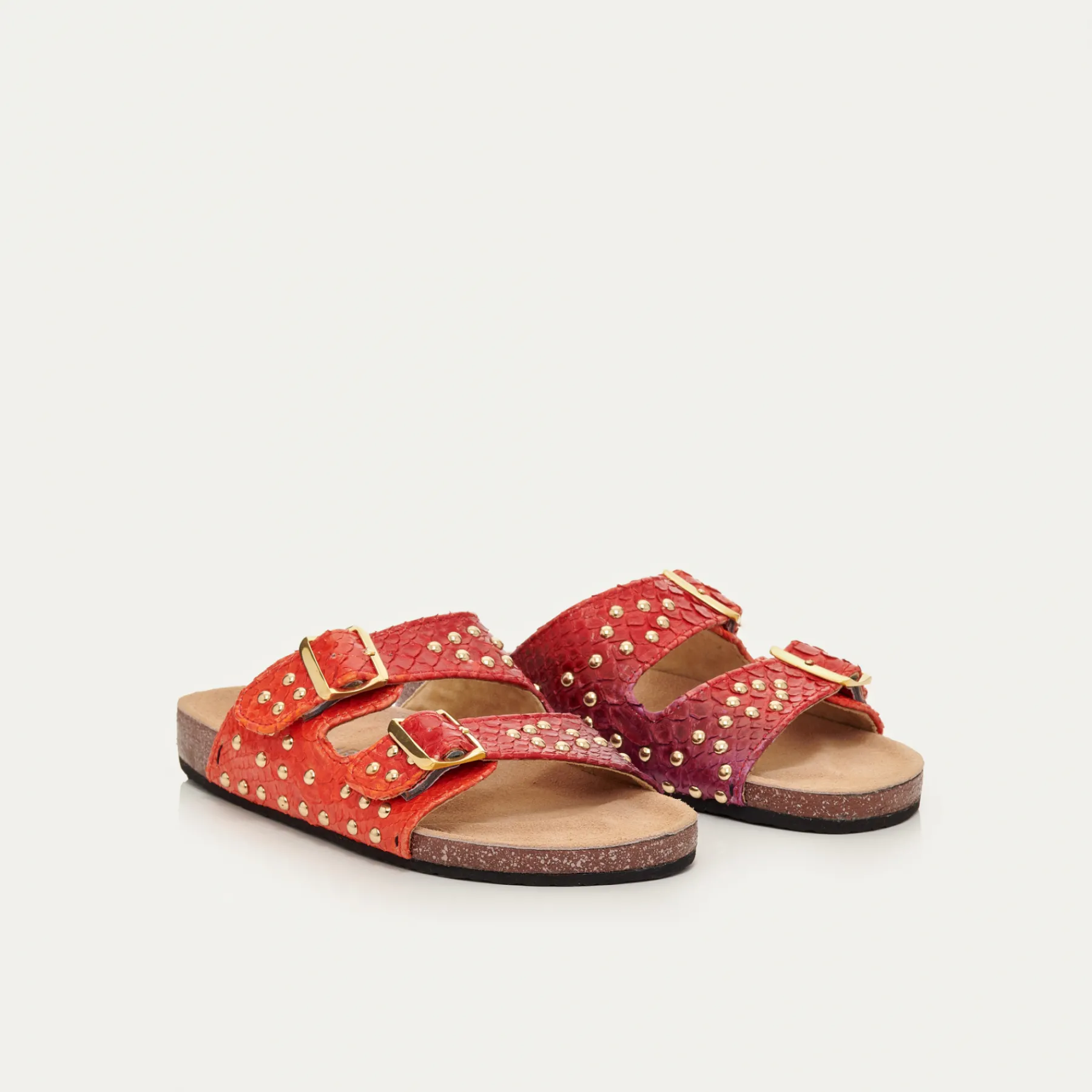 Outlet Claris Virot Odette Sandals Shaded Red Levant Python
