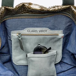 Cheap Claris Virot Roger Travel Bag L Kaki Python