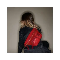 Shop Claris Virot Romeo Bag Vermilion Leather And Suede