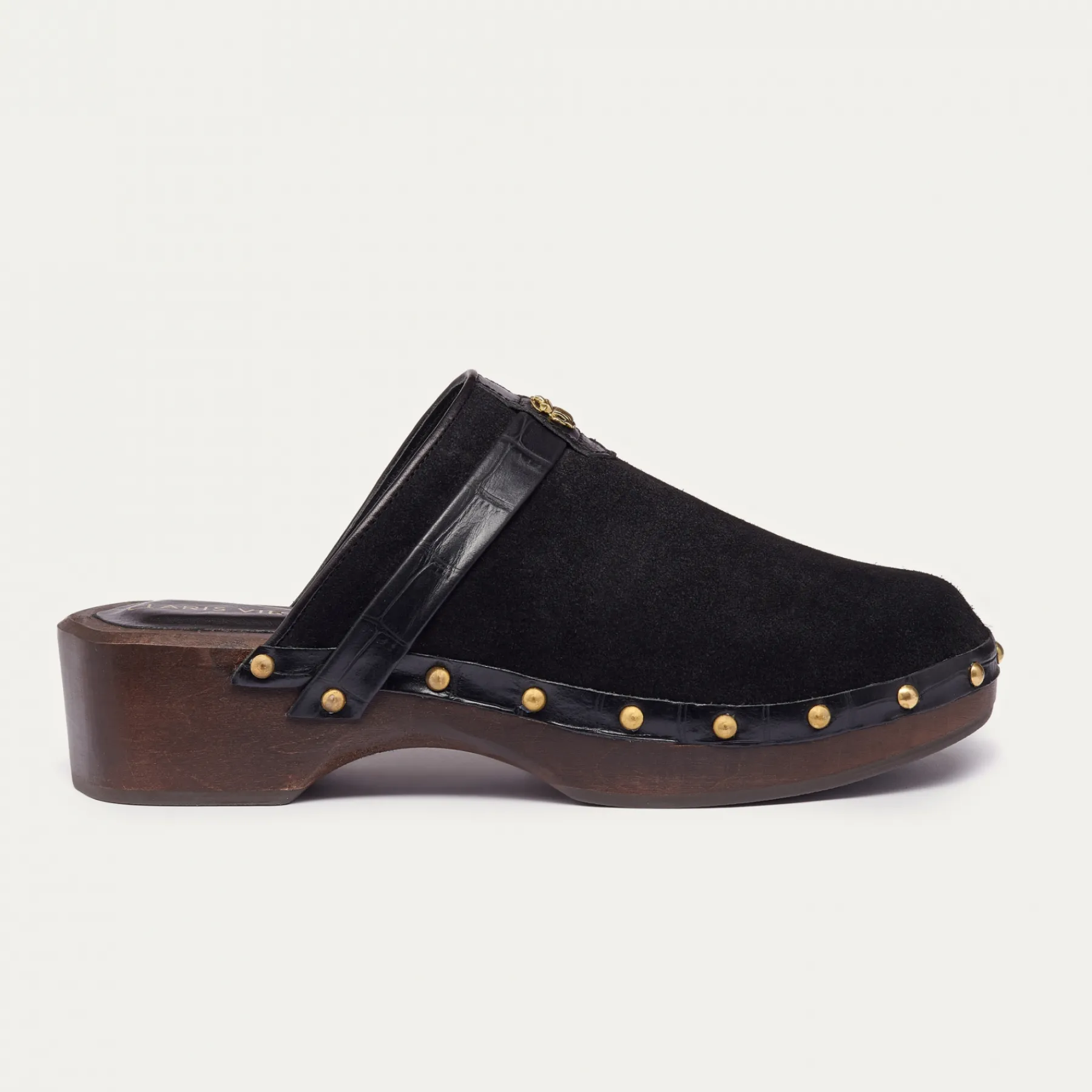 Hot Claris Virot Sabots Arlette Black Leather