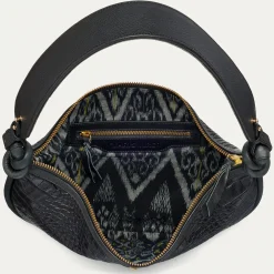 Flash Sale Claris Virot Sac Chris Black Embossed Croco Leather