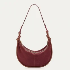 Hot Claris Virot Sac Chris Hot Wine Suede Leather And Cobra