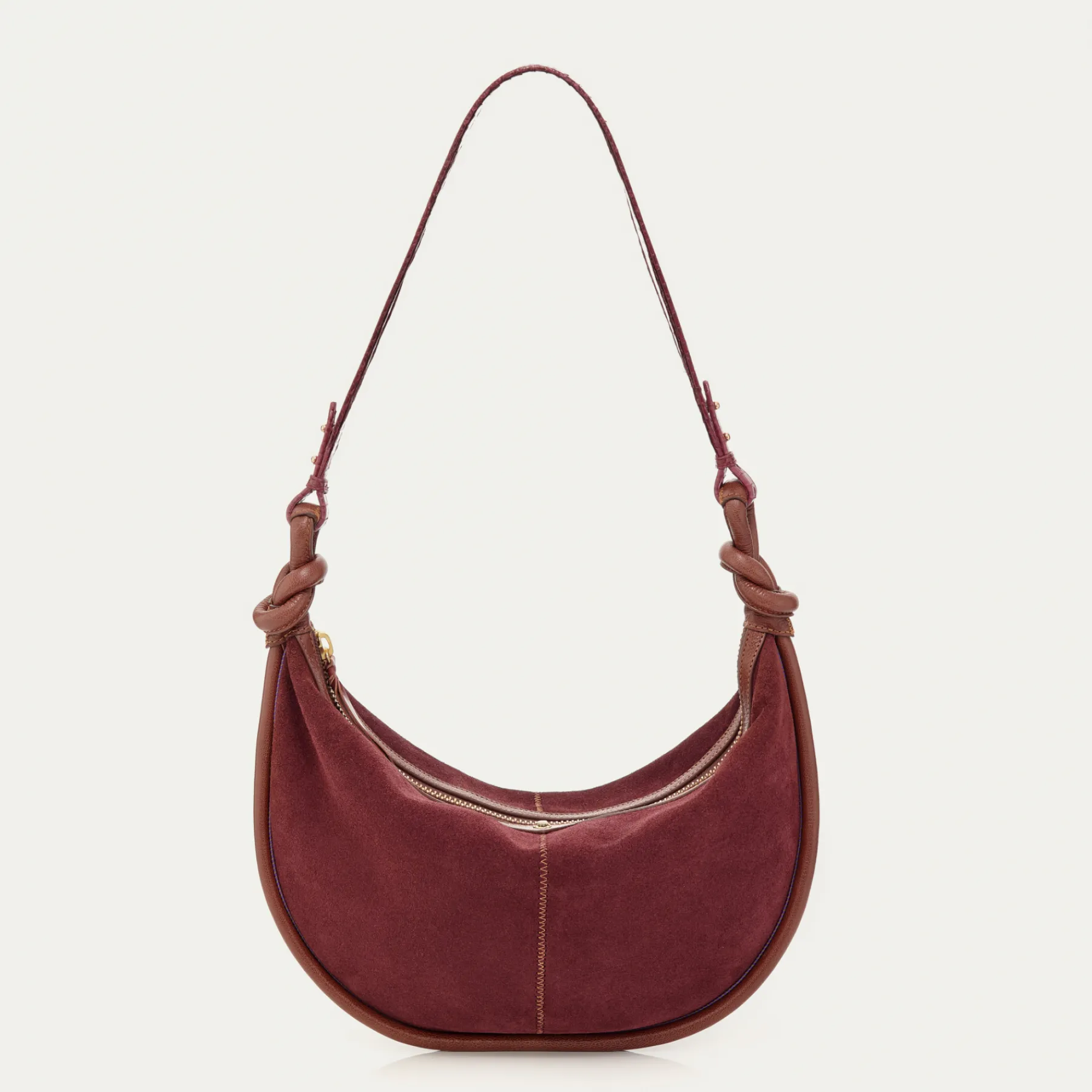 Hot Claris Virot Sac Chris Hot Wine Suede Leather And Cobra
