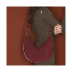 Hot Claris Virot Sac Chris Hot Wine Suede Leather And Cobra