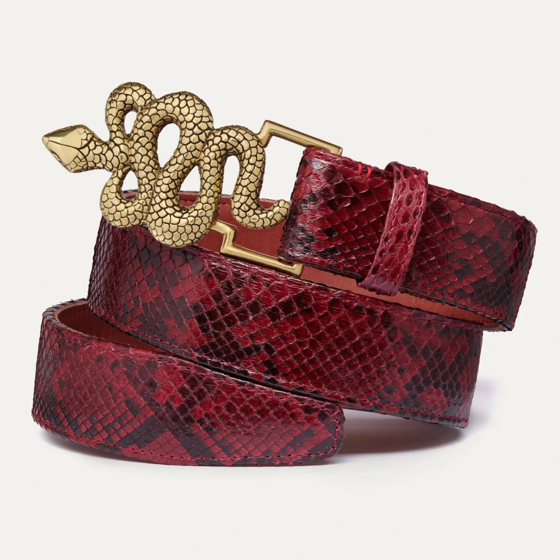 Online Claris Virot Snake Belt Burgundy Python