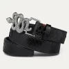 Flash Sale Claris Virot Snake Belt Black Python Silver Buckle