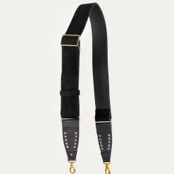 Discount Claris Virot Strap Black Suede Golden Hardware