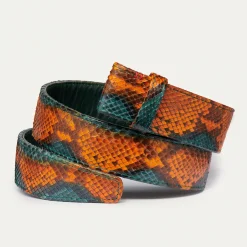 Best Sale Claris Virot Turtle Belt Green Orange Python