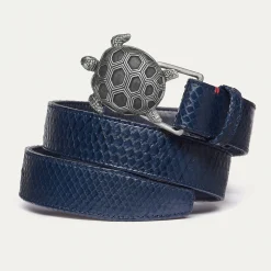 Shop Claris Virot Turtle Belt Navy Python