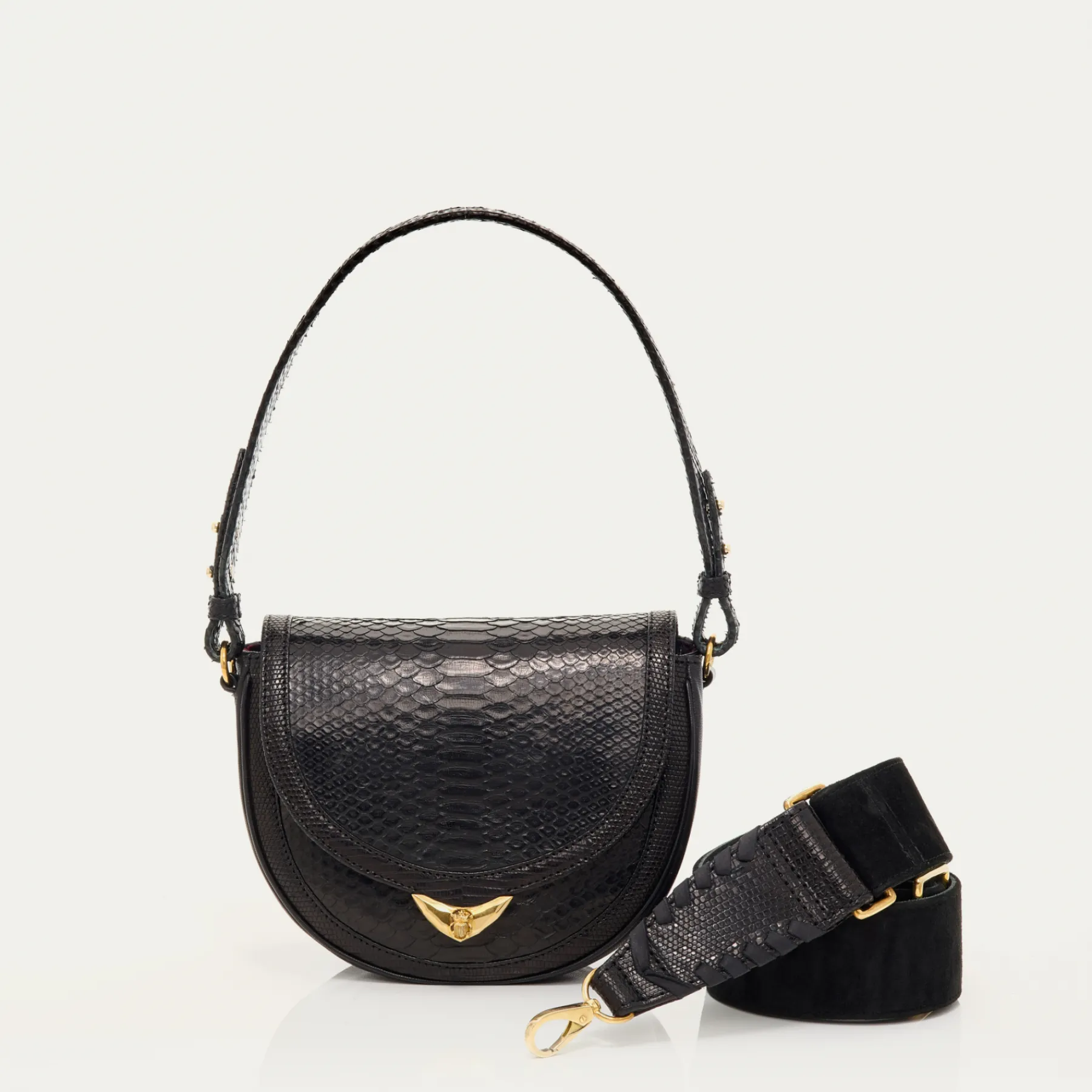 Cheap Claris Virot Victoria Bag Black Python