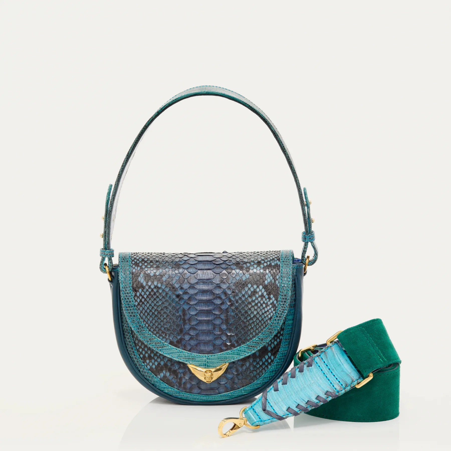Hot Claris Virot Victoria Bag Blue Lagoon Python