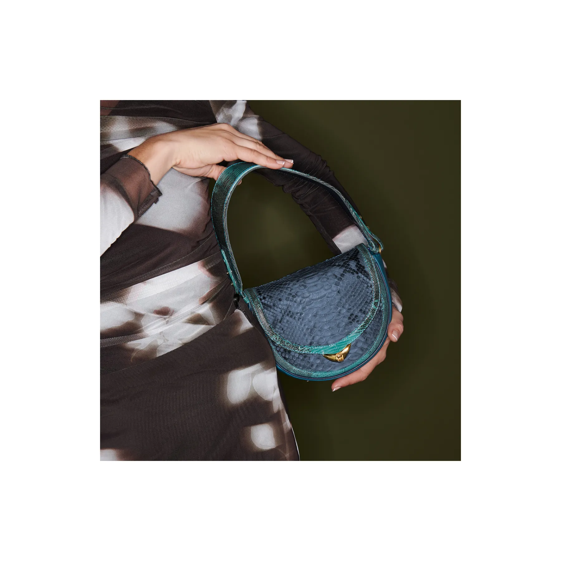Hot Claris Virot Victoria Bag Blue Lagoon Python