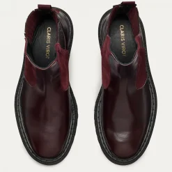 Outlet Claris Virot Ziggy Boots Burgundy Chocolate Leather And Suede