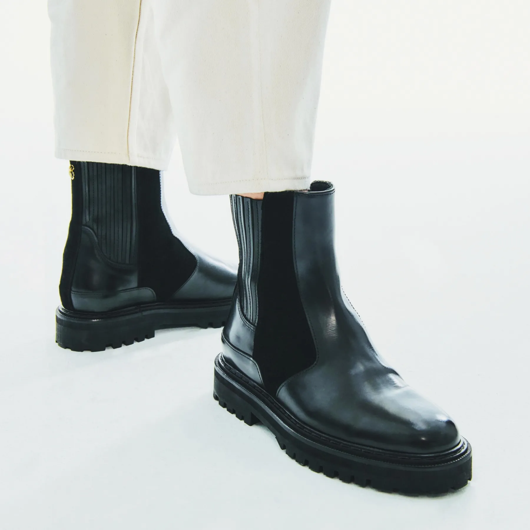 Shop Claris Virot Ziggy Boots Black Leather And Suede